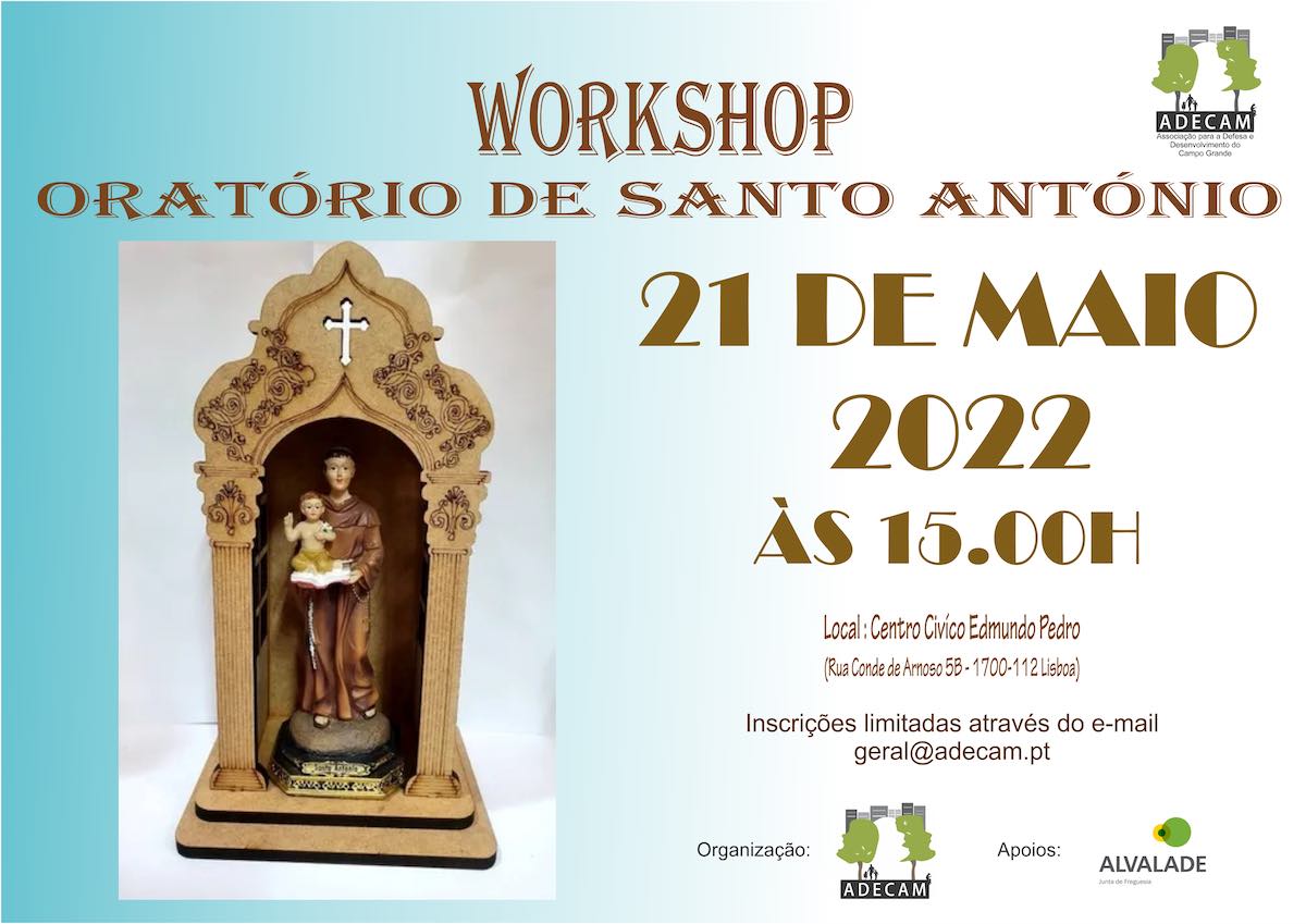 Cartaz - Workshop Oratório de Santo António
